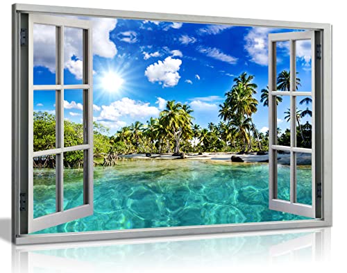 Caribbean Beach Holiday 3D Canvas Wall Art 30x20