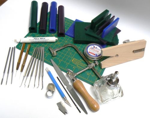 Wax Working Model Making Wax Carving Jewelry Work Kit Pen Wax File Knife Handle with Blade Saw Frame Loupe Bench Pin