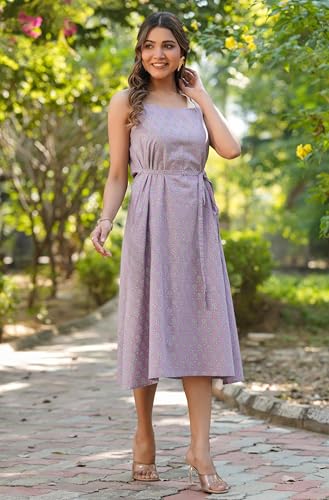 Image of Janasya Women's Pure Cotton Floral Printed A-line Kurta
