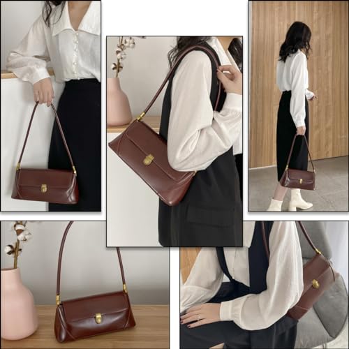 Image of Small Shoulder Bags for Women, Vintage Satchel Bags for Women Retro Classic Hobo Tote Handbag Mini Clutch Purses