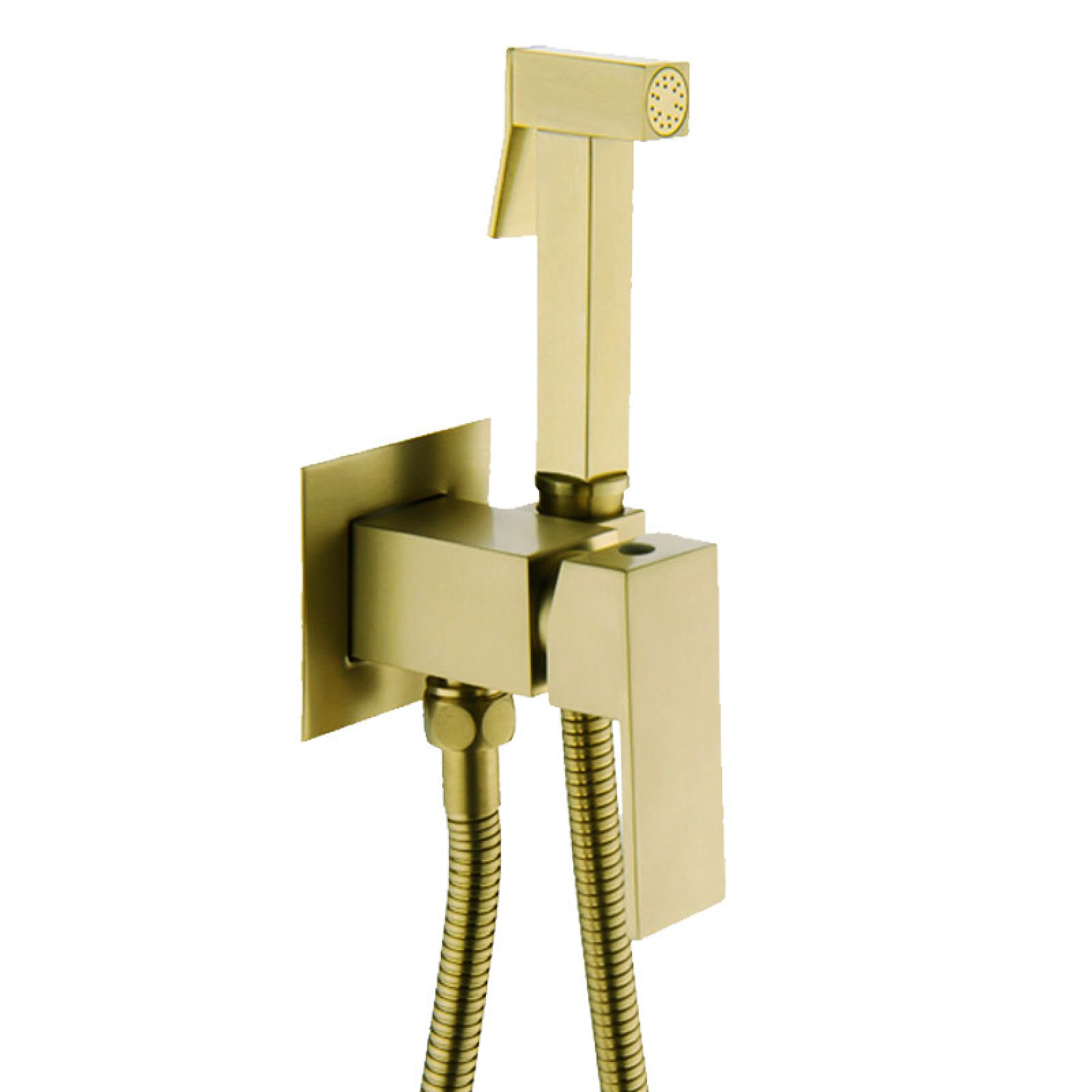 Grifo Bidet para WC Agua Fria Y Caliente Ducha Higiénica De Latón Adecuado para Baño De Mascotas,Higiene Personal,Baño,Oro Cepillado