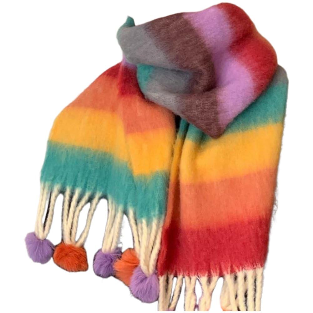 Écharpe épaisse douce de qualité supérieure avec franges et pompons