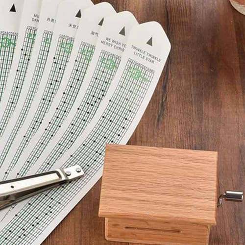 Caja de música de manivela de 15 tonos para relajación en casa y manualidades de madera 5