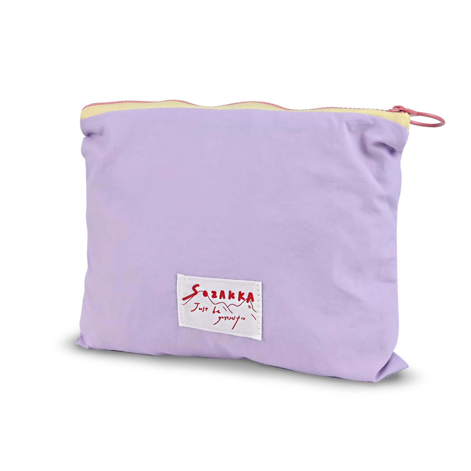 FycykoCompatible for Makeup Bag Solid Color Cute Canvas Toiletry Bag Travel Makeup Pouch Organiser Mini Cosmetic Bag for Women Girls-Purple