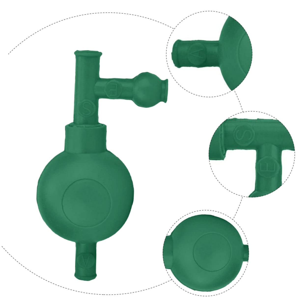 OUNONA 3 Quantitative Suction Ball Safety Valves Laboratory Pipette Filler Bulb Mouth Pipette Lab Pipette Filler Laboratory Supplies Lab Pipettes Quantitative Pipette Filler Rubber Green
