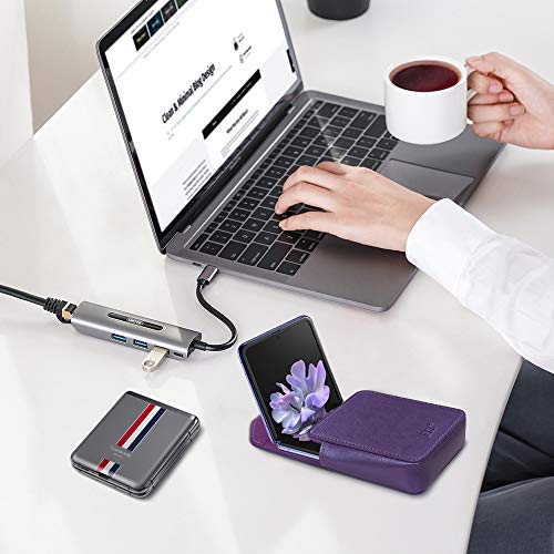 Capa de Celular FYY Para Galaxy Z, Couro, PU, Magnética - Roxo