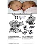 Zwillingskinderwagen Geschwisterwagen DUET LUX Komplettset 4 in 1 in 17 Farben