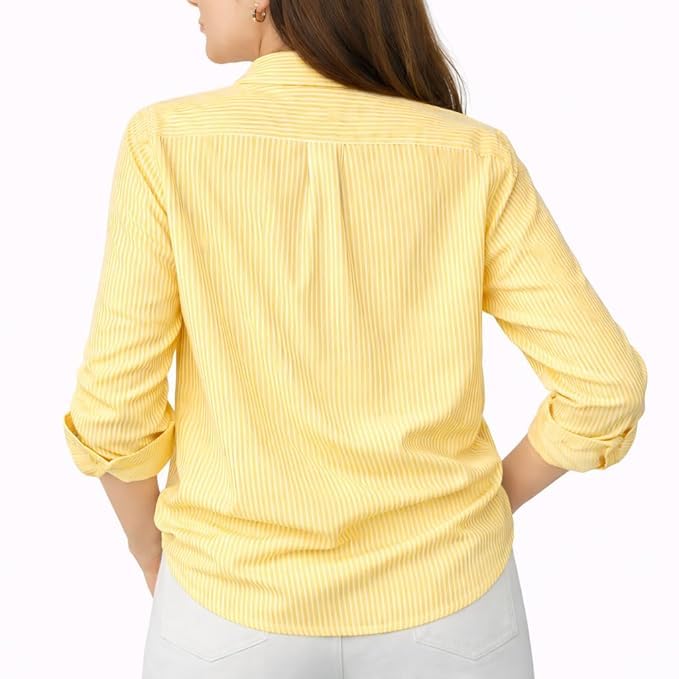 Image of Womens /GirlsClassic Lining Shirt for Women Cotton | Women's Striped Style top | Full Sleeve, Relaxed fit, Button-Down Casual Shirt for Girls & Women