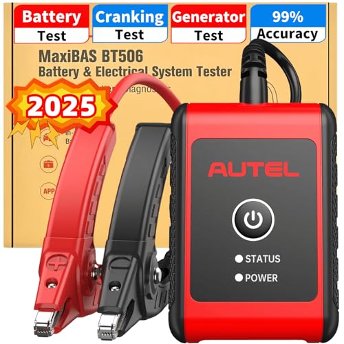 Autel MaxiBAS BT506 Car Battery Tester, 6V 12V Batteries: 100-2000 CCA Vehicle Battery Analyzer, Top Accuracy Adaptive Conductance, Battery Load Test for All Vehicles