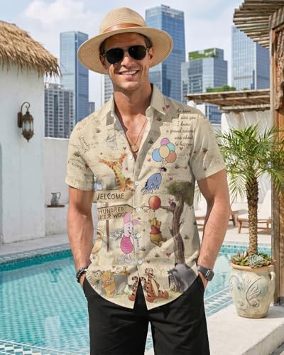 Image of 99TIMORO Movie Characters Hawaiian Shirt for Men Short Sleeve Top