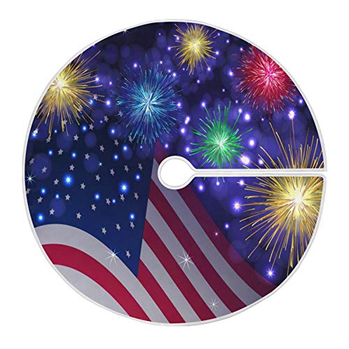 Moudou Jupe de sapin de Noël 4 juillet pour décoration de fête 91,4 cm Cover