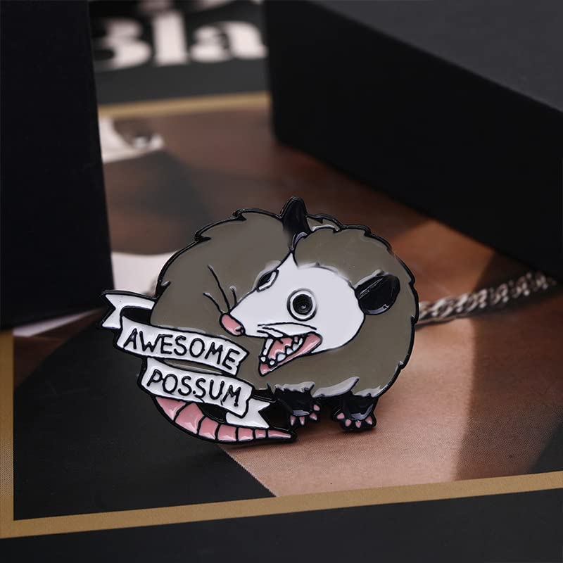 Image of Possum Enamel Brooch Pin - Cartoon Cute Animal Badge for Women and Men's Fashion Jewelry Accessories