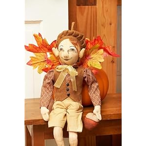   GALLERIE-II-Ambrose-Joe-Spencer-Gathered-Traditions-Fall-Harvest-Autumn-Halloween-Thanksgiving-Scarecrow-Themed-Figure-Figurine-Home-Living-Room-Decor-Decoration-Beige