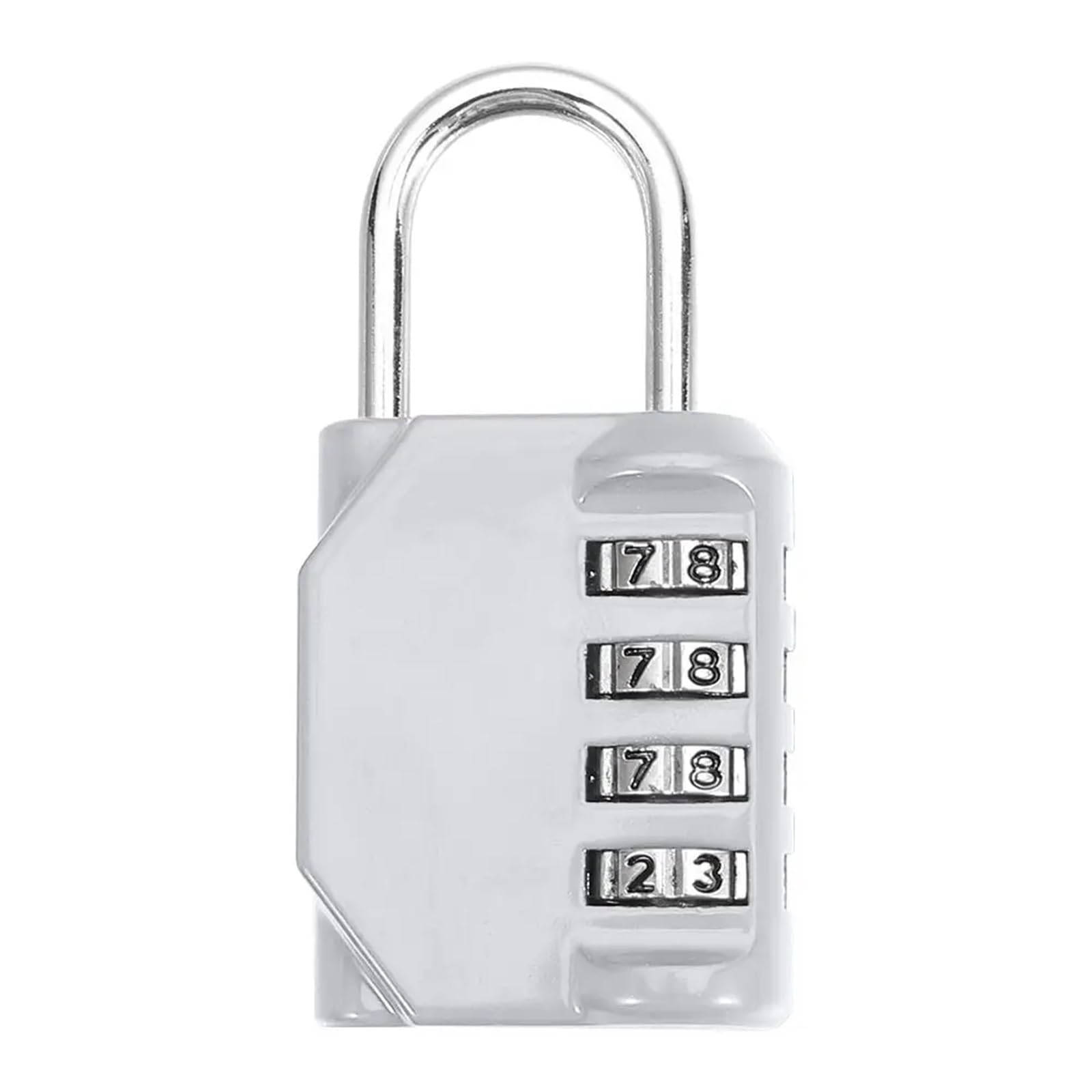 Serrure à combinaison à 4 chiffres Serrure de sécurité de voyage Serrure à mot de passe en métal Cadenas de porte d'entrepôt de dortoir Serrure à code antirouille 1 pièces(Silver)