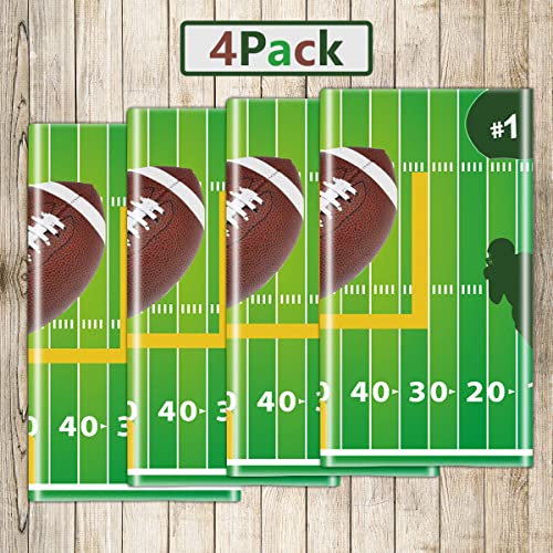 Dvaorc 4 Pack Football Party Table Covers Football Party Tablecloth 51 X 86 Inch Football Party Tablecloth Football Table Cover Birthday Party Table Cloth Football Theme Table Cloths (Football-1) #TOP5