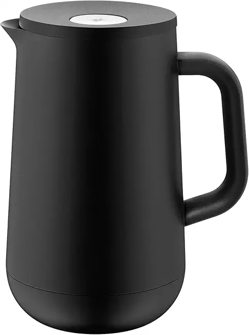 WMF Impulse Thermoskanne schwarz 1l, Isolierkanne für Tee oder Kaffee, Druckverschluss, Teekanne Thermoskanne hält Getränke 24h kalt & warm