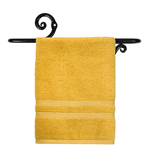 Bosky Towel Bar For Bathroom Kitchen Dish Cloth Hanger Hand Towel Holder Wall Mounted ~ Wrought Iron Decorative Vintage Rack Rust-Proof ~11" [Black] #TOP1