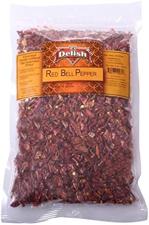 Dehydrated Dried Red Bell Pepper by It's Delish – 2 lbs. Bulk Bag – Sealed to Maintain Freshness – Chopped & Dried Vegetable Spice Seasoning