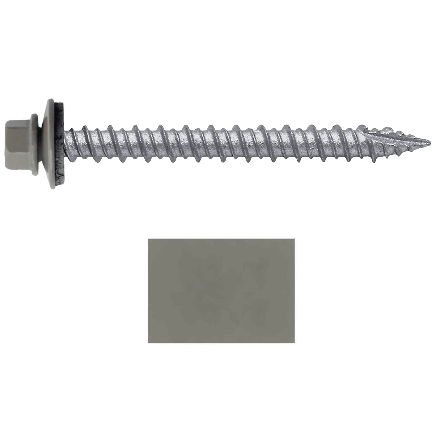 Viti per tetti in metallo: (250) 25,4 x 5,1 cm testa esagonale in argilla, viti di fissaggio per tetto in metallo, viti autoavvianti da metallo a legno, rondella EPDM, testa colorata