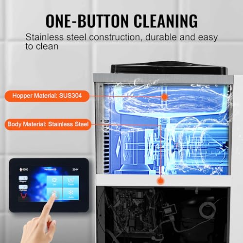 Image of VEVOR Commercial Ice Cream Machine, 1000W Single Flavor Soft Serve Ice Cream Maker, 10.6 QT /H Yield, 4L Hopper & 1.6L Cylinder, Touch Screen, Auto Clean & Pre-Cooling, Countertop Restaurant Snack Bar