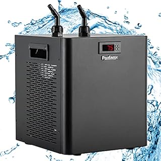 Poafamx Aquarium Chiller 79Gal 1/3 HP Water Chiller for Hydroponics System Home Use Axolotl Fish Coral Shrimp 110V with Pump and Pipe