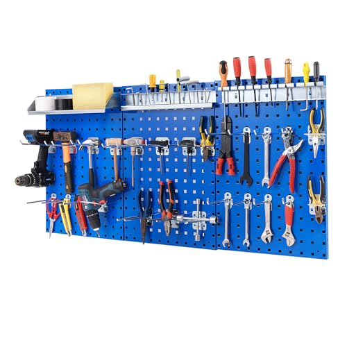 Deal: Goplus Garage Pegboard, Metal Pegboard Tool Organizer Kit with 3 Pegboards & 28 PCs Hanging Accessories, Heavy Duty Pegboard Wall Organizer, Peg Board for Workshop, Tool Storage