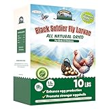 HATORTOP 10LB Dried Black Soldier Fly Larvae for Chickens Treats Bulk, Non GMO BSF Larvae 85X More Calcium Than Dried Mealworms for Laying Hens, Chicken Worms for Wild Birds
