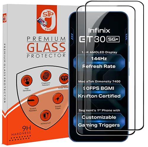 Image of Premium HD+ Tempered Glass Screen Protector Guard Compatible For Infinix GT 30 5G+ (6.78 Inch, Pack of 2) | Edge to Edge Coverage With Easy to installation kit for Smartphone