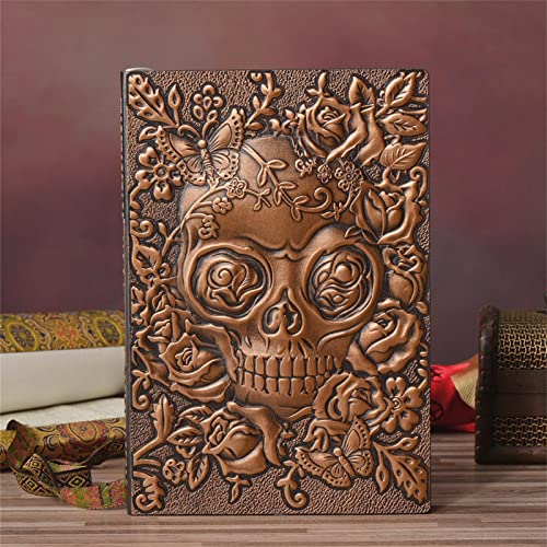 Caderno em relevo - Jornal de couro vintage em relevo 3D - Diário de fantasia vintage, bloco de nota