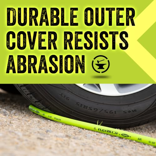 Image of Flexzilla Air Compressor Hose, 3 /8 in. x 50 ft., 1 /4 in. MNPT Fittings, No-Kink, All Weather, Lightweight, Premium Hybrid Polymer, 300 PSI, ZillaGreen