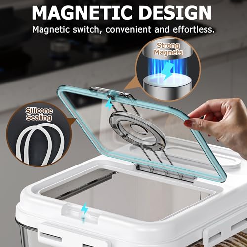 Olimingse Bread Box For Kitchen Countertop, Airtight Bread Storage Container, Bread Keeper For Homemade Bread, Cookies, Cereal, Fruits, 10L White.