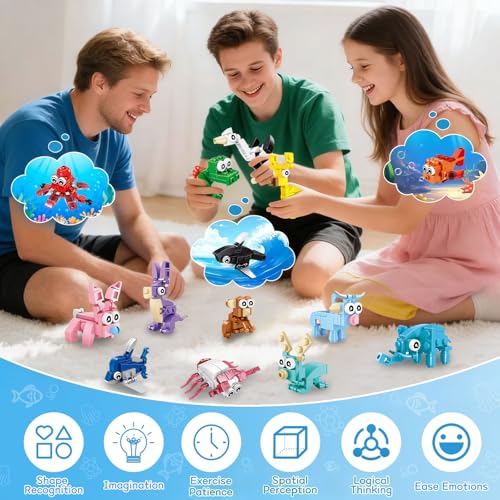 Image of HIGH GODO 24 Pack Party Favors Building Set - 72 Kinds of Animals Building Blocks Toys Goodie Bag Stuffers Party Gift, Christmas Valentines Easter Birthday Gift for Teens Adults Ages 14+