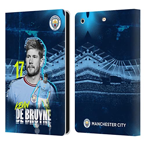 Head Case Designs Officially Licensed Manchester City Man City FC Kevin De Bruyne 2022/23 First Team Leather Book Wallet Case Cover Compatible with Apple iPad Mini 1 / Mini 2 / Mini 3