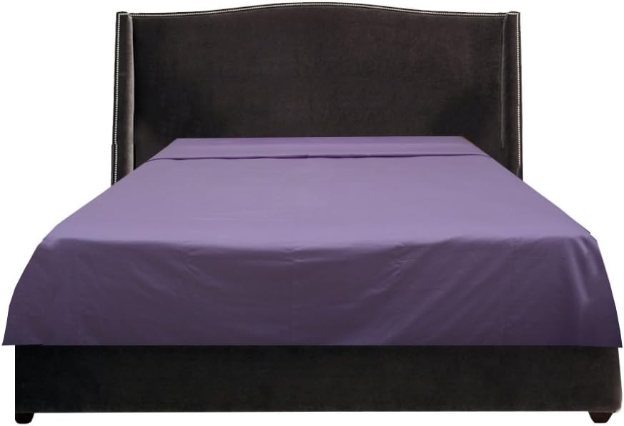 LaxLinen 600 Thread Count One Flat/Top Sheet - (Burgundy Solid, Full/Double Bed - 81" x 96") 100% Egyptian Cotton Super Soft Quality- 1 PCs Flat Sheet