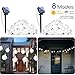 2-Pack Solar String Lights, 20FT 30 LED Crystal Globe Lights with 8 Light Modes, Waterproof Solar Powered Fairy Lights for Outdoor Garden Patio Backyard Xmas Holiday Party Decor, Pure White