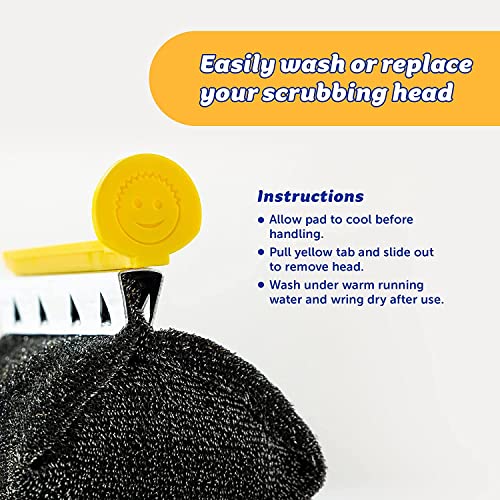 Scrub Daddy BBQ Daddy Grill Brush Head Refill - Bristle Free Steam Cleaning Scrubber - Grill Cleaning Brush Attachment with ArmorTec Steel Mesh for Grates (1 Count)