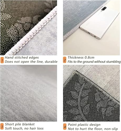 Tapis rond géométrique 150 cm antidérapant et facile à nettoyer