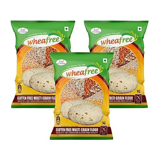 Image of Wheafree Multigrain Gluten Free Flour (Pack of 3-1Kg each) | Soya Free | Lactose Free | Easy to Digest | Suitable for Celiacs | Vegetarian