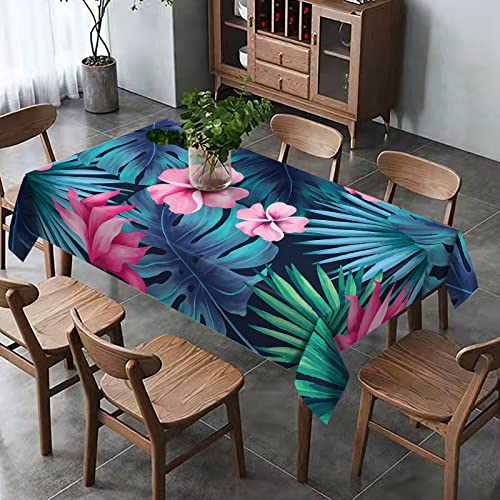 Hafangry Tropical Tablecloth 60X84 Inch Palm Leaf Summer Luau Hawaiian Themed Indoor Outdoor Party Table Cloth Kitchen Dining Room Table Cover Decoration #TOP4