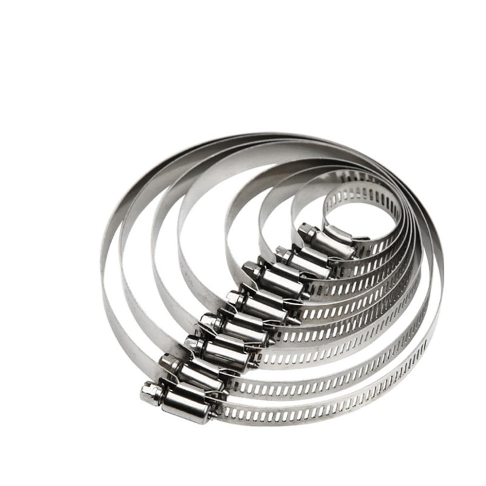 Abrazaderas de tornillo ajustables, Abrazaderas de manguera tornillo sin fin acero inoxidable ajustables 8-120 mm 5/10 piezas(Dia 100-120mm 10pcs)
