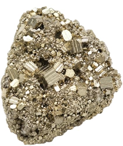 Natural Raw Pyrite Crystal Cluster – Stone of Prosperity & Confidence – Healing Crystal for Meditation, Yoga, Reiki, Chakra Balancing & Home Office Decor – Energy Manifestation Mineral