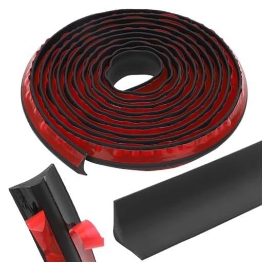 Winkelleiste Selbstklebend, 15mm*15mm Silikon Arbeitsplatte Abschlussleiste Flexibel Wasserdicht Deckenleisten 6M Schwarz Küchenarbeitsplatte Wandabschlussleiste für Wand, Fliesen, Schrankkanten