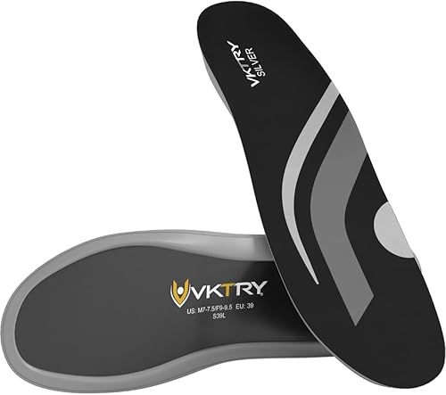VKTRY Plantillas plateadas de alto rendimiento, inserciones de fibra de carbono que absorben los golpes, zapatos sin tacos, mejoran la explosividad,