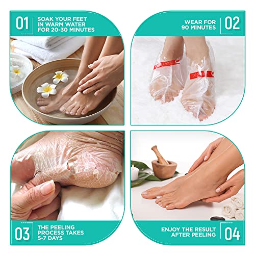 image for LV LAVINSO Foot Peel Mask - 2 Pack - Peeling Away Calluses and Dead Sk