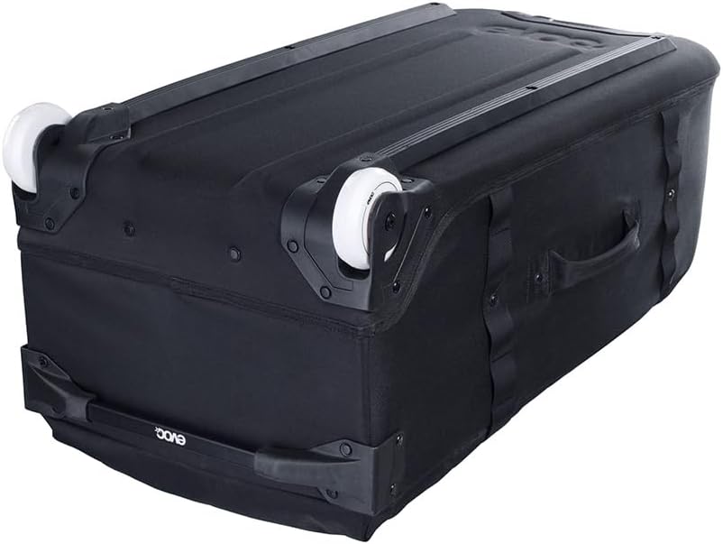 EVOC World Traveller 125L Waterproof Travel Bag with EVA Bottom, Telescopic Handle & Organizers - Durable Polyester, Black