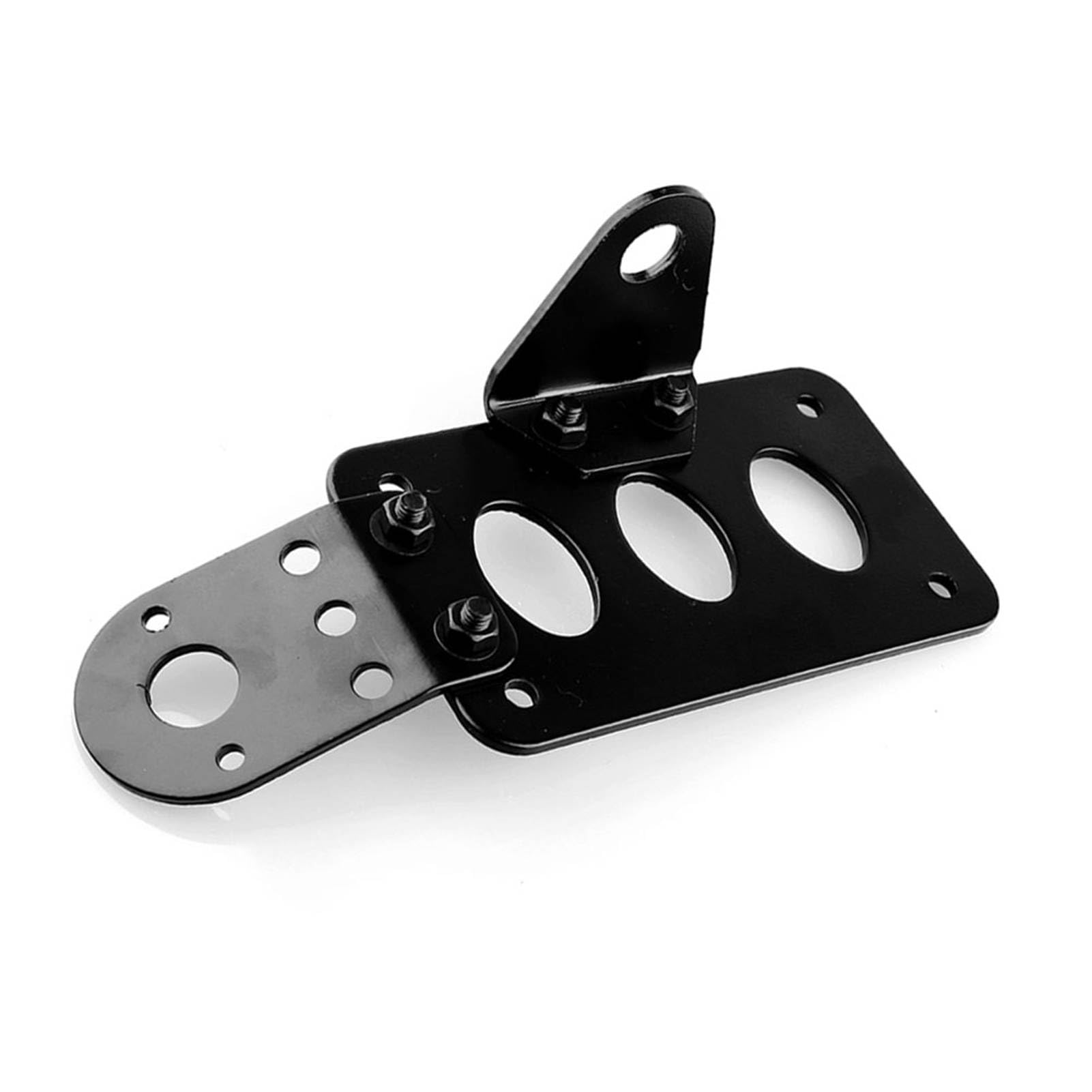 Staffa Laterale in Lega di Alluminio Staffa per del Motociclo Fanale Posteriore per Motocicletta Staffa Laterale in Metallo Nero 18x10,3 Cm