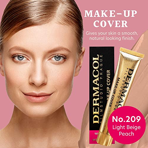 Dermacol - Full Coverage Foundation, Liquid Makeup Matte Foundation With Spf 30, Waterproof Foundation For Oily Skin, Acne, & Under Eye Bags, Long-Lasting Makeup Products, 30G, Shade 209 #TOP1