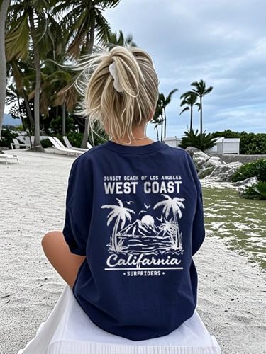 Girls Beach Vacation Short Sleeve T Shirts Summer Casual Tops4