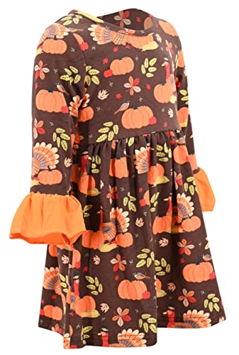 Image of Girls Long Sleeve Ruffled Dresses for Toddlers and Kids
