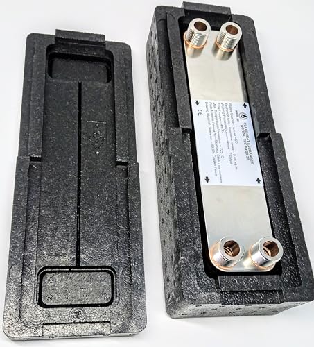 Edelstahl Plattenwärmetauscher Wärmetauscher mit Isolierung Nordic Tec Ba-23-20 20 Platten 90kW 3/4”